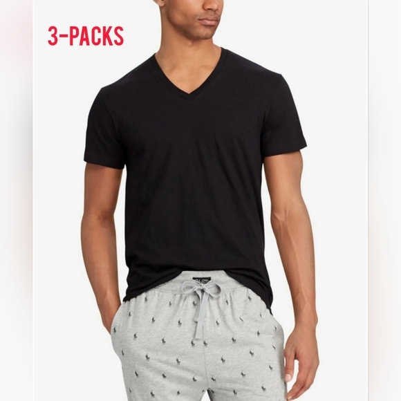 Polo Ralph Lauren Men's 3-Pk Cotton V-Necks Classic T-shirts (38-40) $42.50 M - Picture 2 of 3